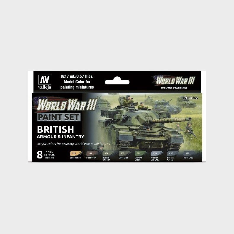 Vallejo - Model Color Maling St - British Armour &amp; Infantry - 8x17 Ml