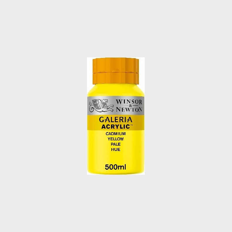 Winsor &amp; Newton - Galeria Akrylmaling - Cadmium Yellow Pale 500 Ml
