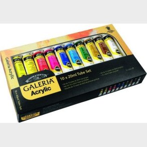 Winsor & Newton Akrylmaling - Galeria - St Med 10 Farver - 10 X 20 Ml