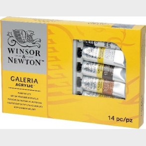Winsor & Newton - Galeria Akrylmaling St Inkl. Pensel Og Palette - 10x60 Ml