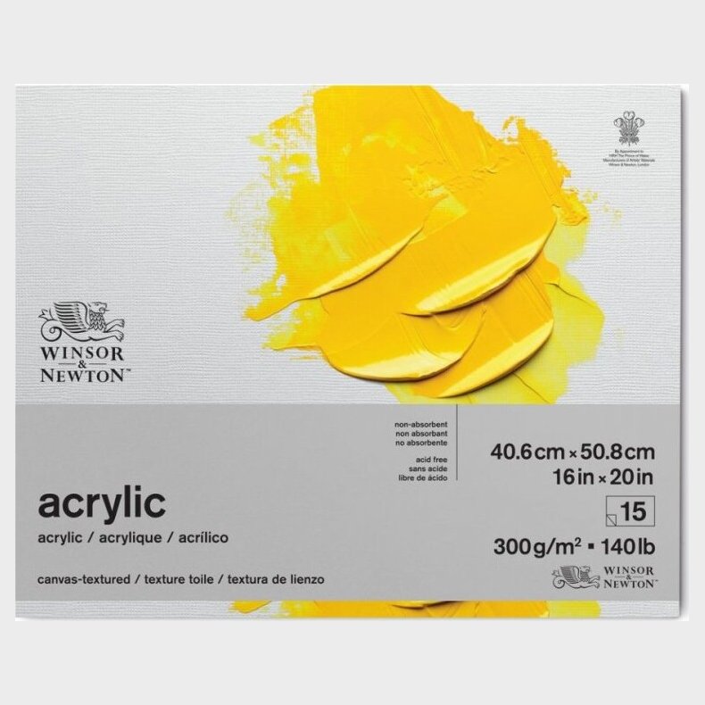Winsor &amp; Newton - Akrylpapir - 41x51 Cm - 15 Ark