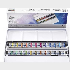 Winsor & Newton - Akvarelfarve St Med 24 Farver - Complete Travel Tin
