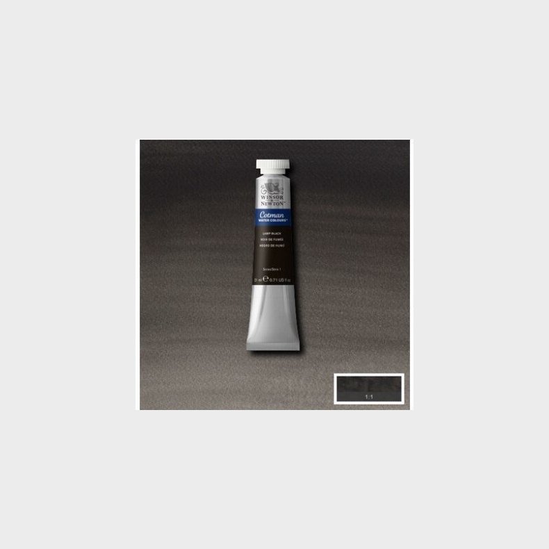 Winsor &amp; Newton - Akvarelfarve - Cotman - Lamp Black 21 Ml