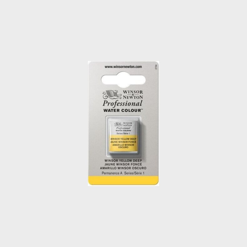 Winsor &amp; Newton - Akvarelfarve 1/2 Pan - Winsor Yellow Deep
