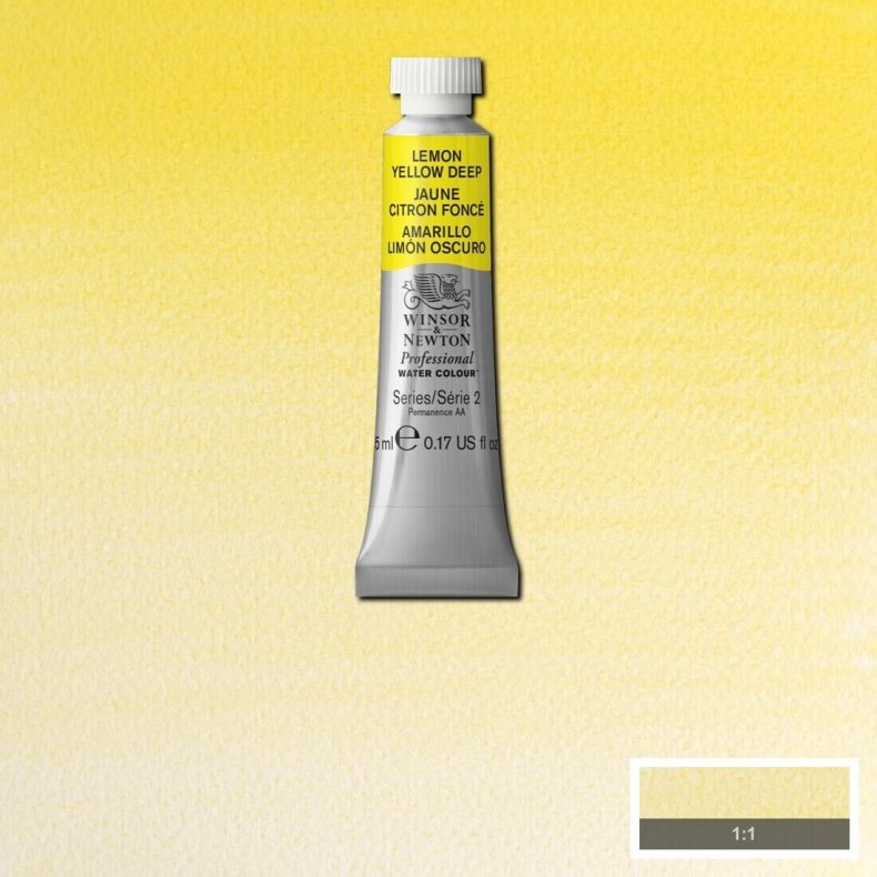Winsor &amp; Newton - Akvarelfarve - Lemon Yellow Deep 5 Ml