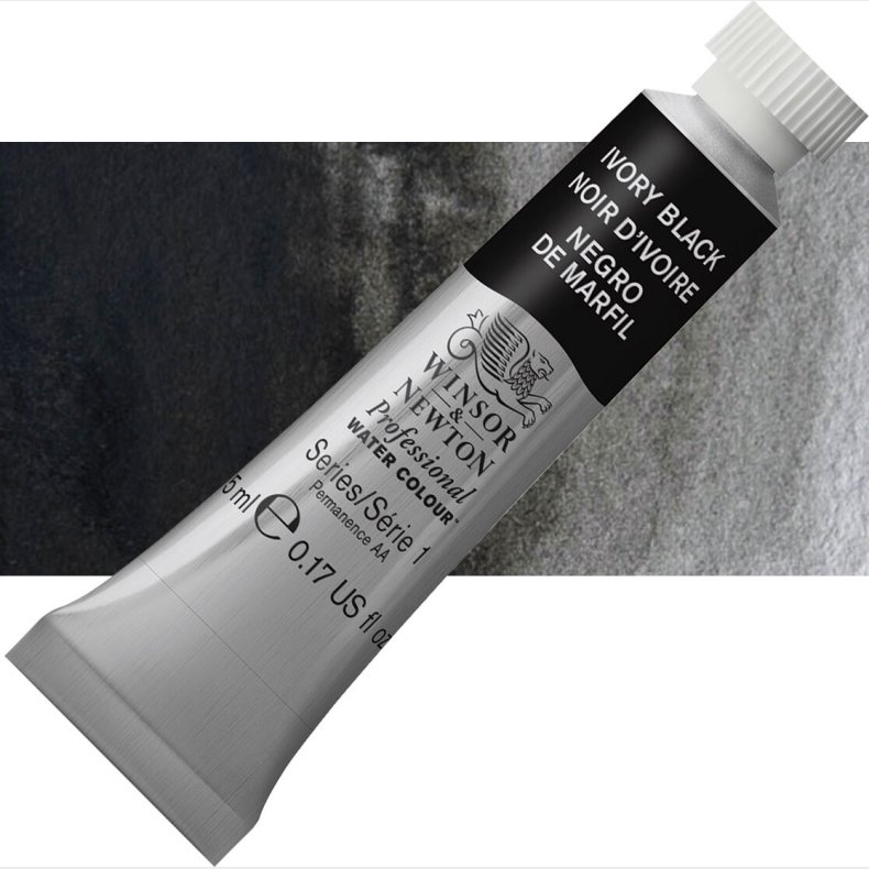 Winsor &amp; Newton - Akvarelfarve - Ivory Black 5 Ml