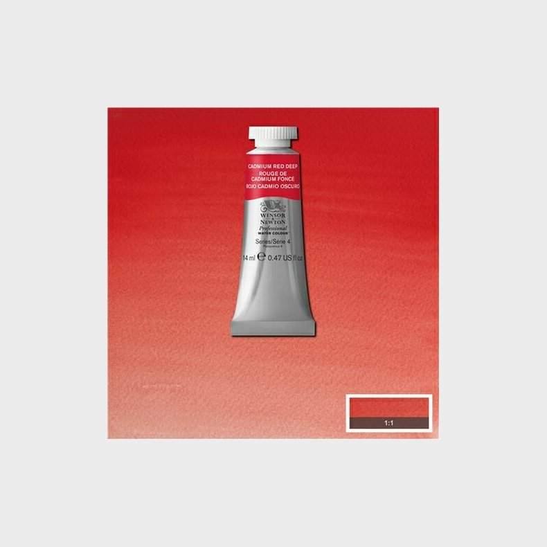 Winsor &amp; Newton - Akvarelfarve - Cadmium Red Deep 14 Ml
