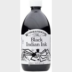 Winsor & Newton - Indian Ink - Blk - Sort 500 Ml
