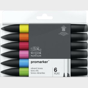 Winsor & Newton - Promarker Tusser - Levende Toner - 6 Stk