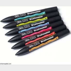 Winsor & Newton - Brushmarker Tusser - Mellem Toner - 6 Farver