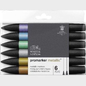 Winsor & Newton - Promarker Metallic Tusser - 6 Farver