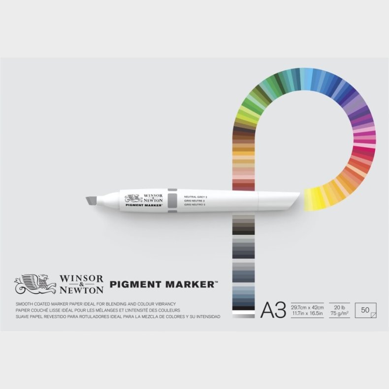 Tegneblok - Pigment Marker - A3 - 50 Ark - Winsor &amp; Newton