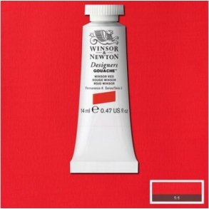 Winsor & Newton - Designers Gouache Maling - Winsor Red 14 Ml