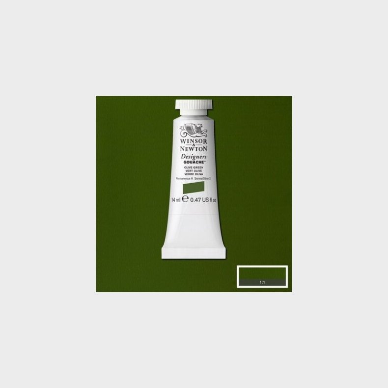 Winsor &amp; Newton - Akvarelfarve - Gouache - Olive Green 14 Ml