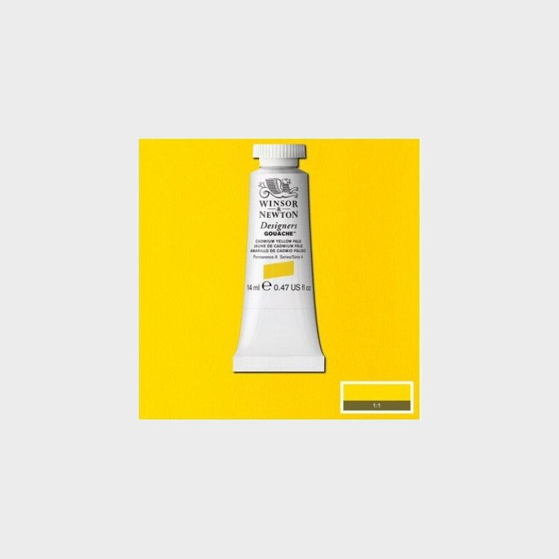 Winsor &amp; Newton - Akvarelfarve - Gouache - Cadmium Pale 14 Ml