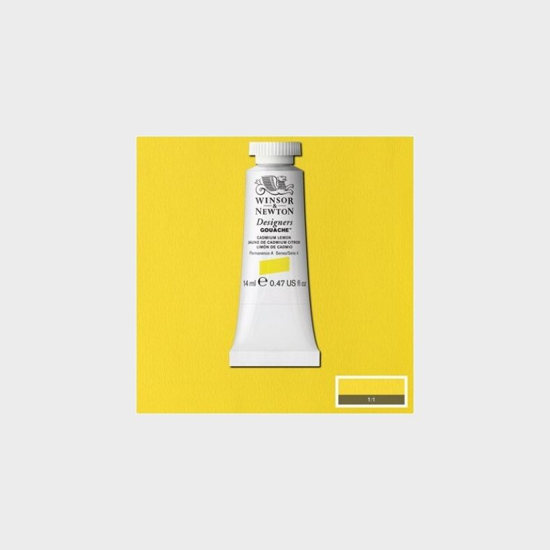 Winsor &amp; Newton - Akvarelfarve - Gouache - Cadmium Lemon 14 Ml