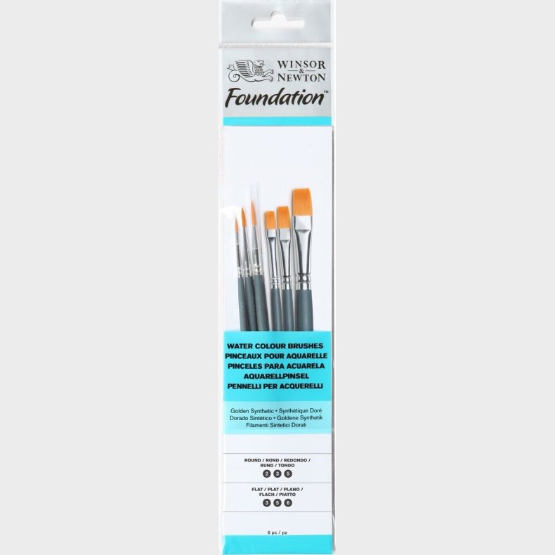 Winsor &amp; Newton - Foundation Brushes - Water Colour - 6 Stk - Malerpensler