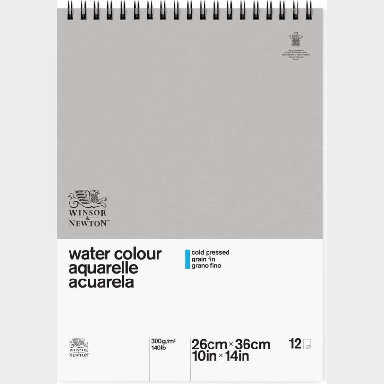 Winsor &amp; Newton - Akvarelblok - 26x36 Cm - Cold Press - 12 Ark