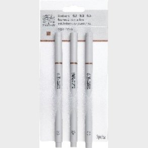 Winsor & Newton - Fineliners - Sepia - 0.1, 0.3 + 0.5 - 3 Stk