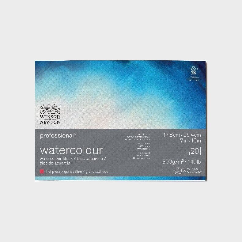Winsor &amp; Newton - Akvarelpapir - 17x25 Cm - Hot Press - 20 Ark