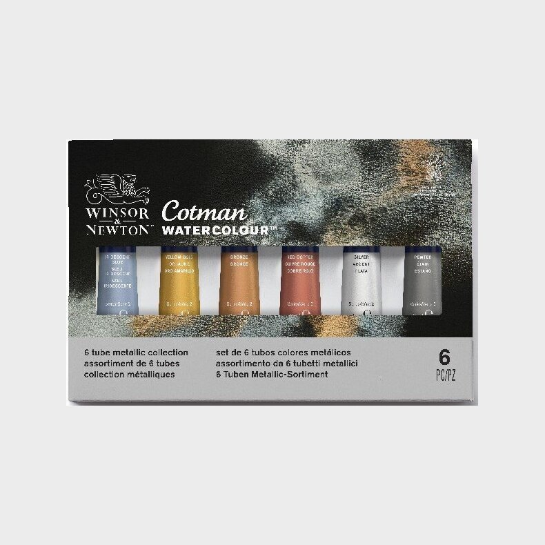 Winsor &amp; Newton - Akvarelfarver - Cotman - Metallic Collection - 6x8 Ml
