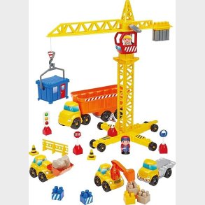 Kran Legetj Med Figurer Og Kretjer - Ecoiffier Abrick