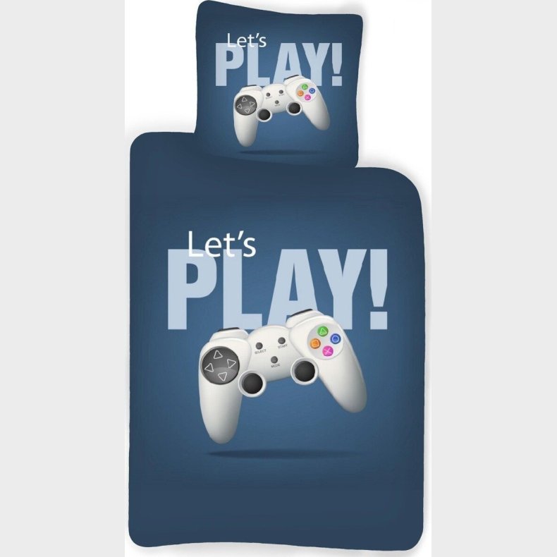 Gamer Sengetj - Let's Play! - Voksen - 140 X 200 Cm - Sort