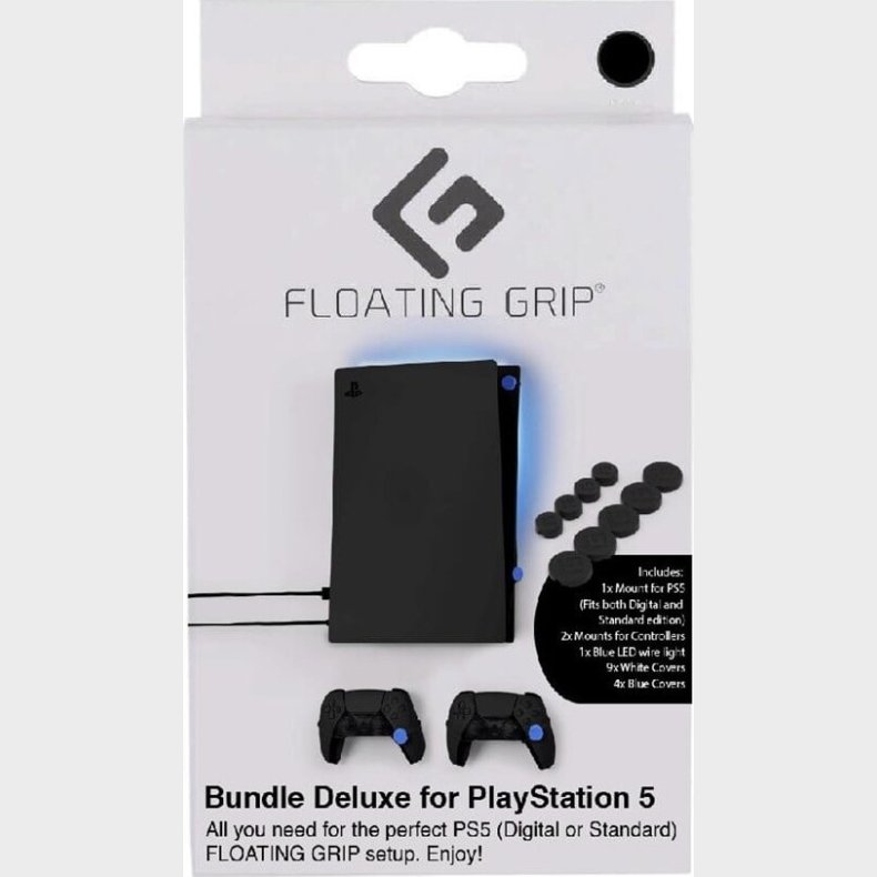 Floating Grip - Ps5 Wall Mount St Inkl. Silikone Covers - Sort