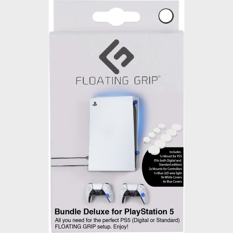 Floating Grip - Ps5 Wall Mount St Inkl. Silikone Covers - Hvid