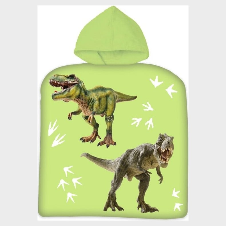 Dinosaur Poncho Hndklde Til Brn - Grn - 50 X 100 Cm