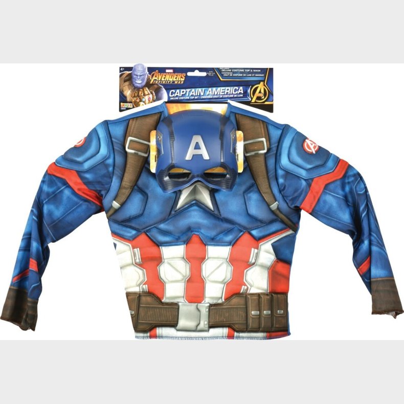 Captain America Kostume Til Brn - Marvel - 8-10 r