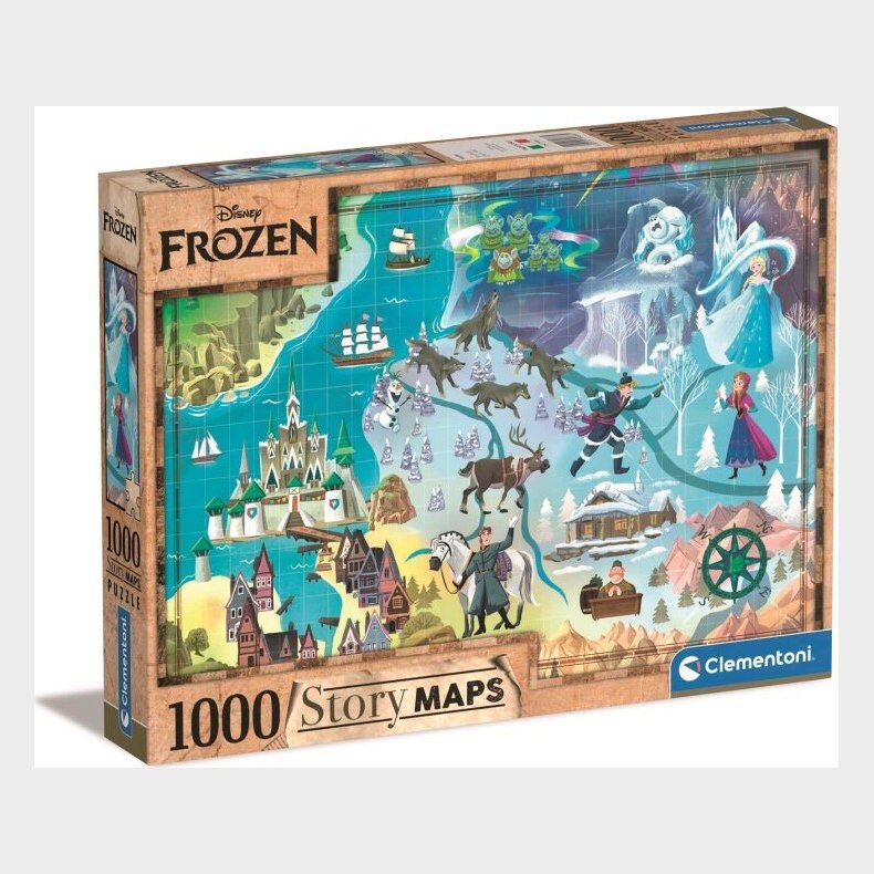 Frost Puslespil - Kort - 1000 Brikker - Clementoni - Story Maps