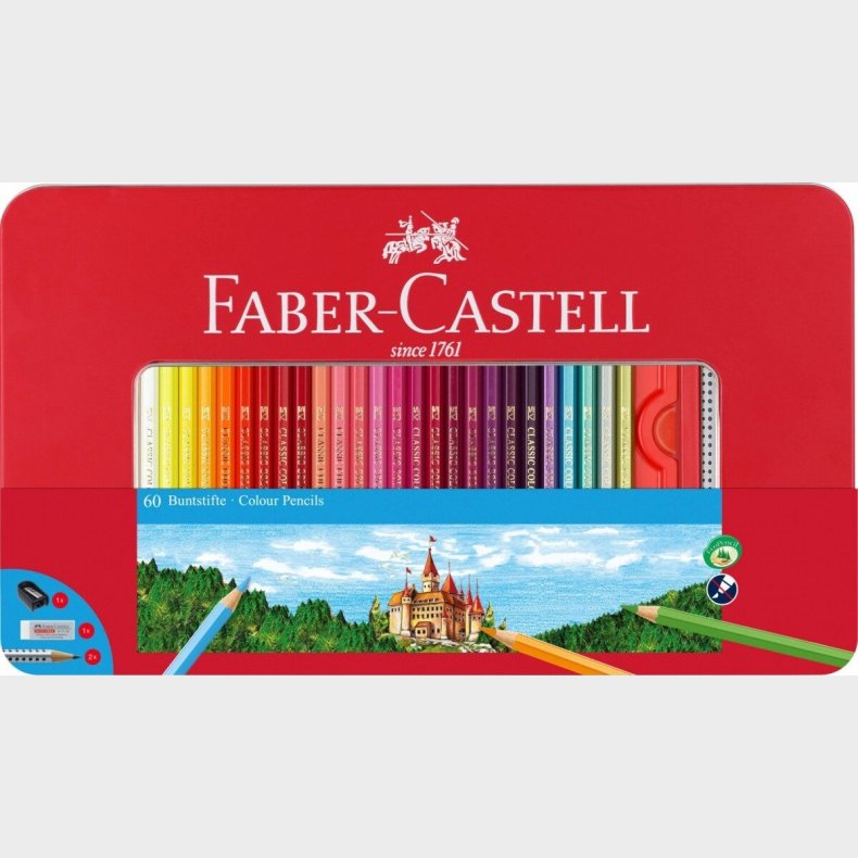 Faber-castell - Farveblyanter - 60 Stk I Metalske