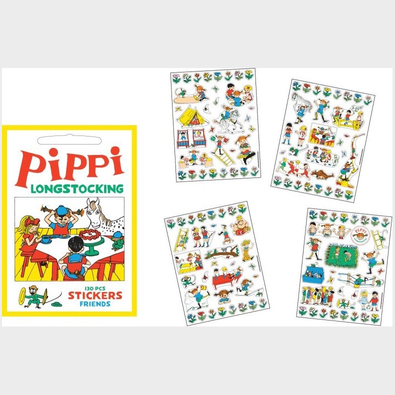 Pippi Langstrmpe Klistermrker - Pippi Og Venner - 130 Stk