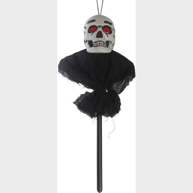 Halloween Kranie Med Lys P Pind - Det Gamle Apotek - 65 Cm