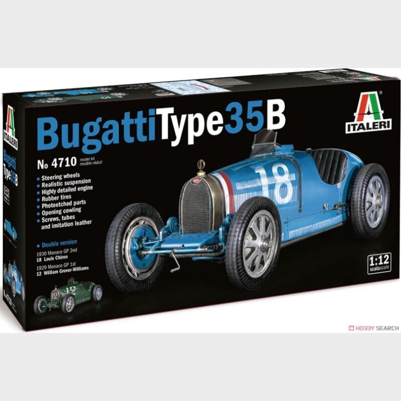 Italeri - Bugatti Type 35 Bil Byggest - 1:12 - 4710