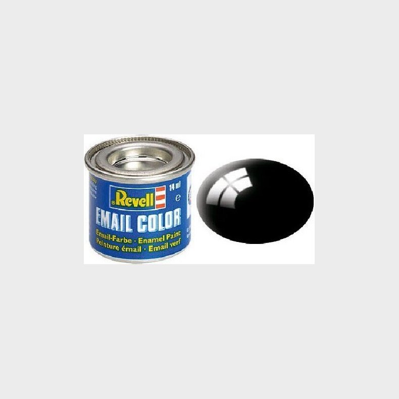 Emalje Maling Til Hobby - Revell - Black Gloss 14 Ml