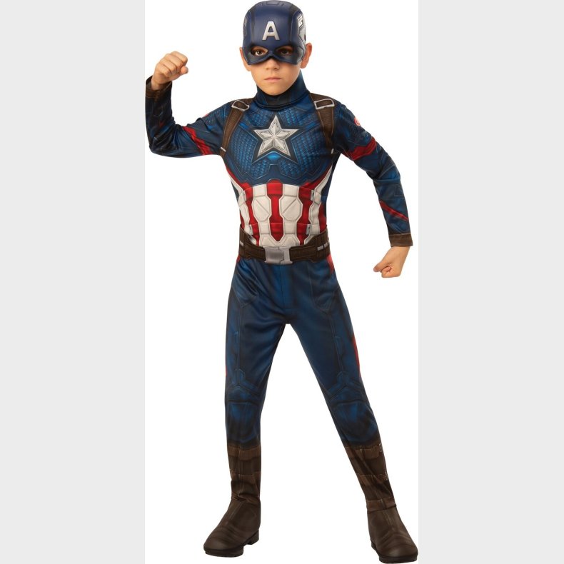 Captain America Kostume Til Brn - Marvel Avengers - 116 Cm