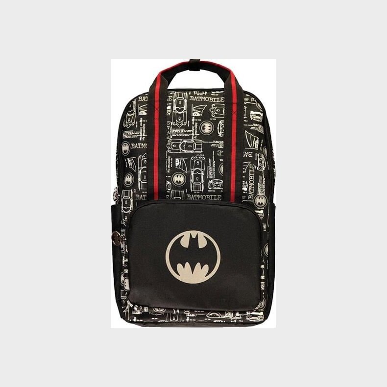 Batman Skoletaske Til Brn - Sort Rd