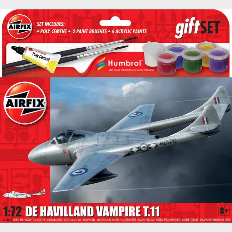 Airfix - De Havilland Vampire Fly Byggest - 1:72 - A55204a