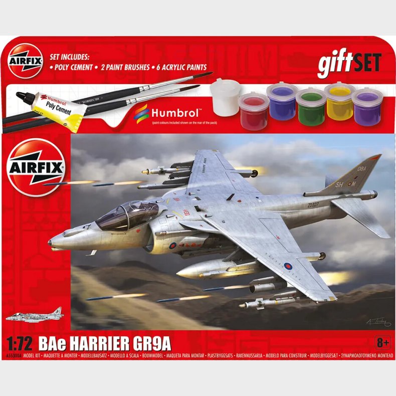 Airfix - Bae Harrier Fly Byggest Inkl. Maling - 1:72 - A55300a