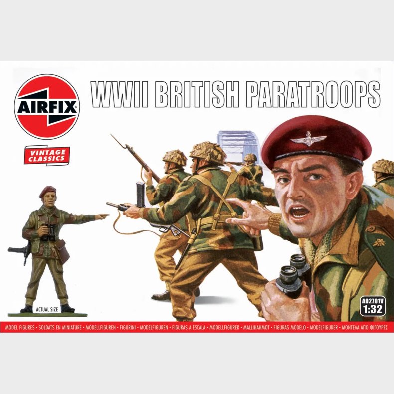 Airfix - Wwii British Paratroops Model Figurer - Vintage Classics - 1:32 - A02718v