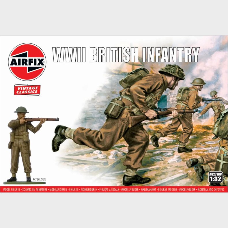 Airfix - Wwii British Infantry Model Figurer - Vintage Classics - 1:32 - A02702v