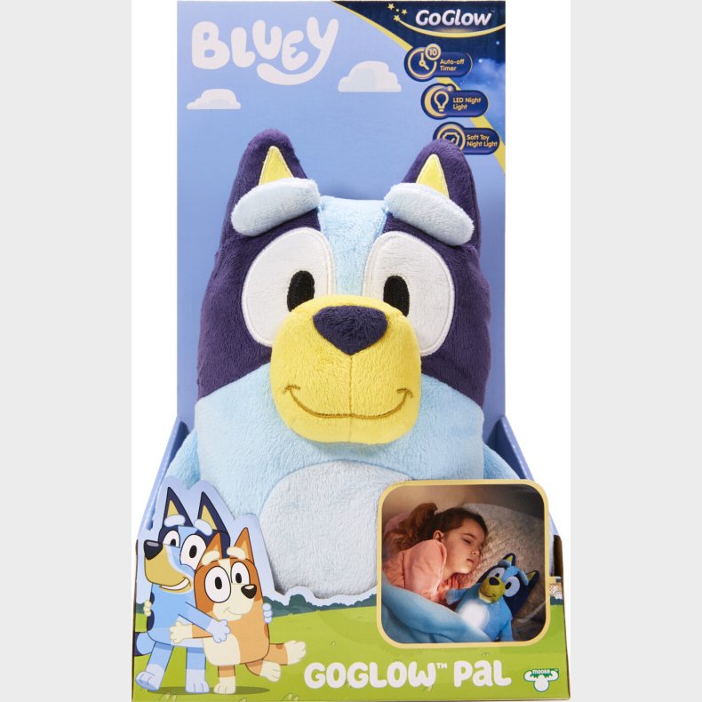 Goglow - Bluey Bamse Med Natlys - 23 Cm