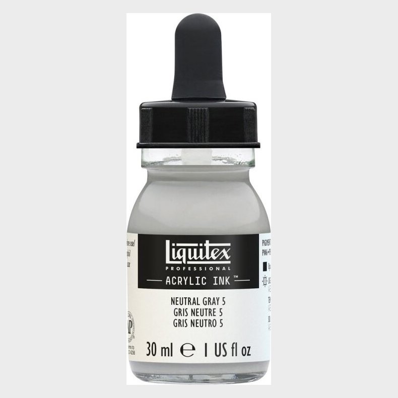 Liquitex - Acrylic Ink Blk - Neutral Grey 5 30 Ml