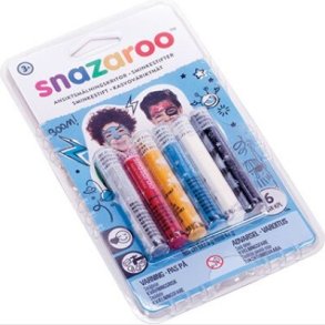 Snazaroo - Ansigtsmaling Stifter - Bl - 6 Farver