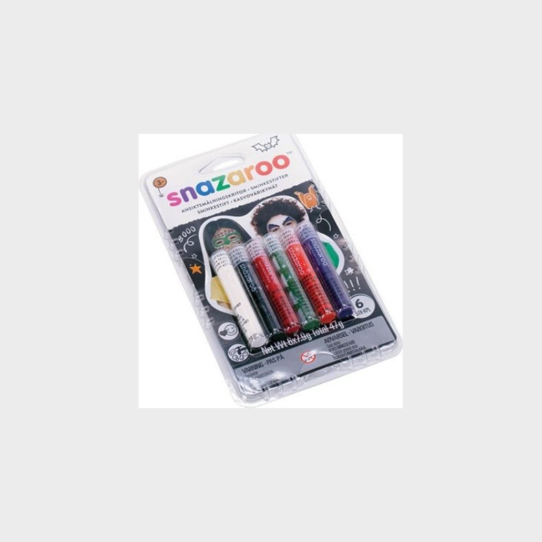 Snazaroo - Ansigtsmaling Stifter - Halloween - 6 Farver