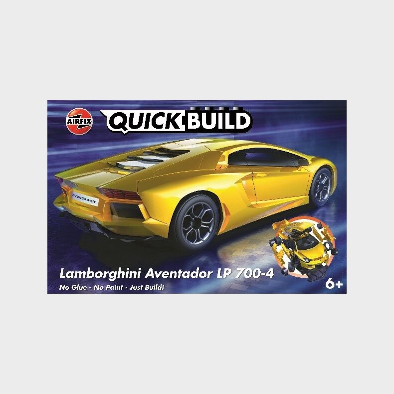 Airfix - Quickbuild Lamborghini Aventador Lp 400-4 - Gul - J6026