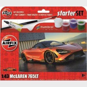 Airfix - Starter Set - Mclaren 765lt Bil Byggest - 1:43 - A55006