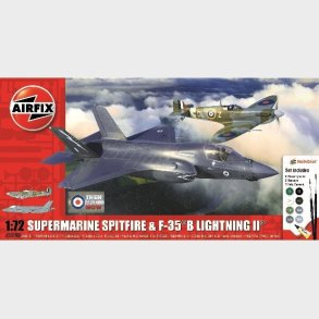 Airfix - Spitfire Mk Vc Og F-35b Lightning Ii Modelfly Byggest - 1:72 - A50190